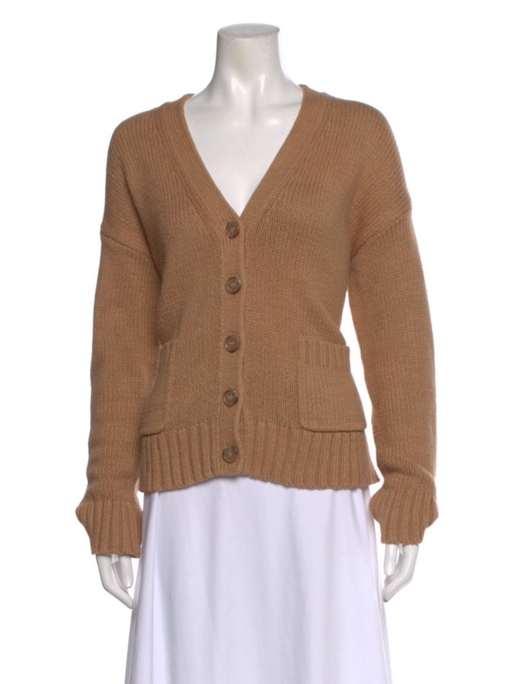 Jenni Kayne Camel V-Neck Button-Front Cardigan